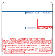 CAS LP-1000 60mm UPC W/ Safe Handling Scale Labels